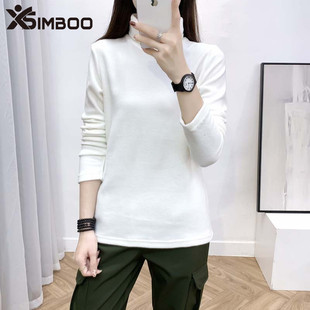 simboo信步户外秋冬抓绒衣女摇粒绒外套高领打底衫 套头保暖内衣