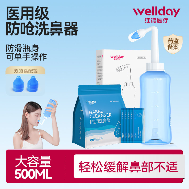 维德医疗专用洗鼻器手动洗鼻盐儿童成人鼻炎鼻腔冲洗盐水喷雾鼻子