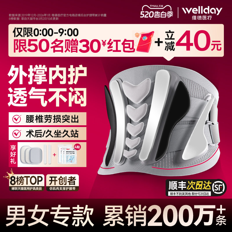 维德护腰带腰椎突出久坐神器女士男士专用医用热敷腰托护腰腰带