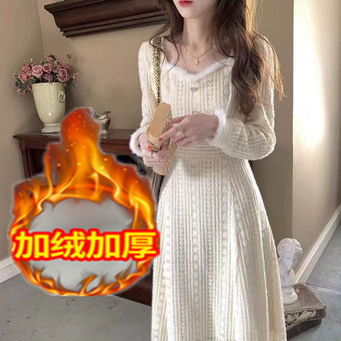 哺乳连衣裙秋冬季外出时尚辣妈款收腰显瘦温柔风喂奶衣服冬装女装