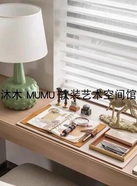 复古科研样板间儿童房洞洞书恐龙化石主题软装组合装饰品桌面摆件