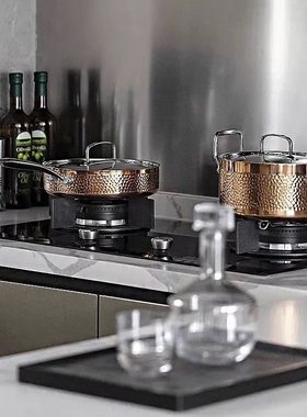 厨房样板间摆件现代样板房饰品橱柜软装不锈钢锅具汤锅道具陈列