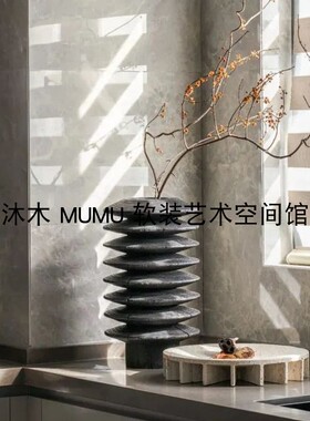 家居饰品客厅新中式轻奢高级感摆件酒柜玄关书架样板间侘寂风花瓶