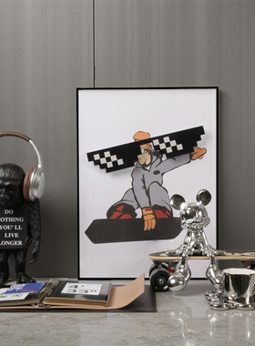 样板间儿童桌面运动主题滑板潮玩青少年装饰男童米奇相册组合摆件