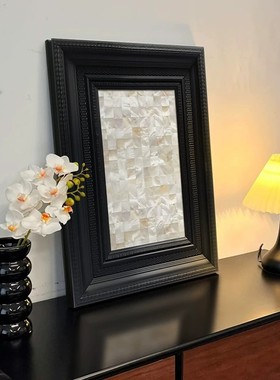 实物天然贝壳艺术客厅装饰画背景墙法式中古风小众高级感立体挂画