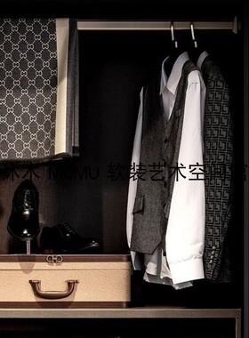 轻奢样板房衣帽间装饰品西装皮鞋储物盒组合摆件展厅衣柜软装道具