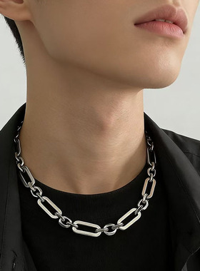 不掉色钛钢项链男款小众设计感冷淡风高级街头嘻哈锁骨链男士颈链