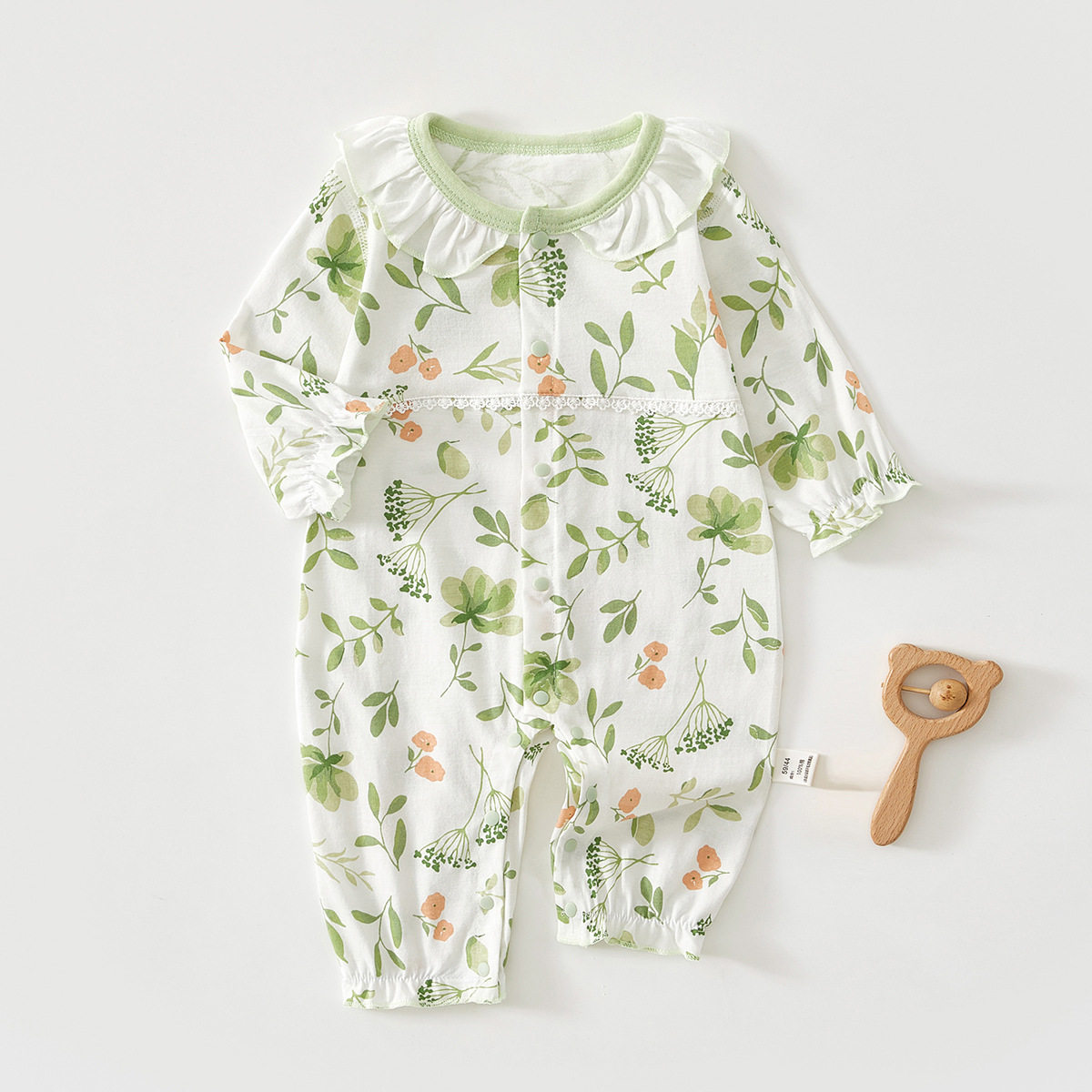 婴儿连体衣夏季薄款新生儿衣服长袖空调服女宝宝纯棉夏装外出哈衣图片