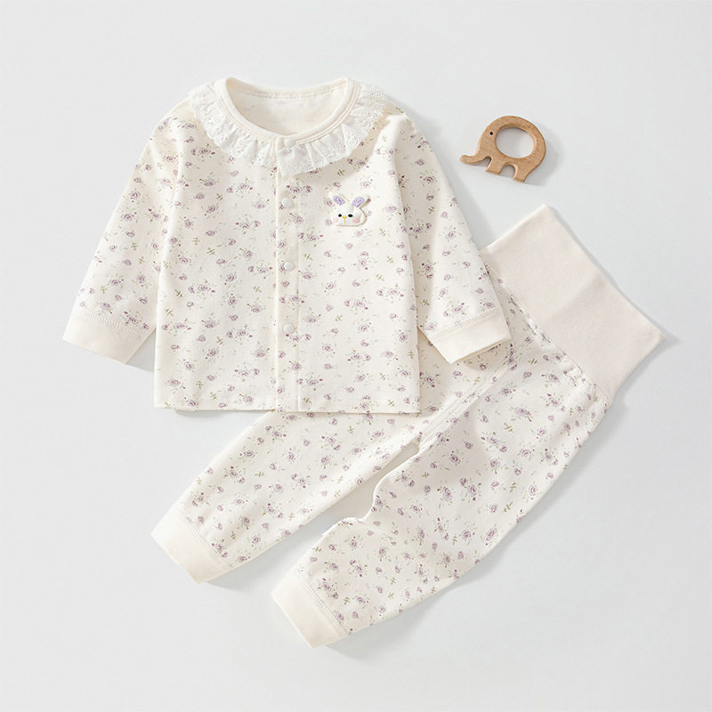 婴幼儿分体套装春秋季宝宝衣服纯棉婴儿公主风外出服舒适套装