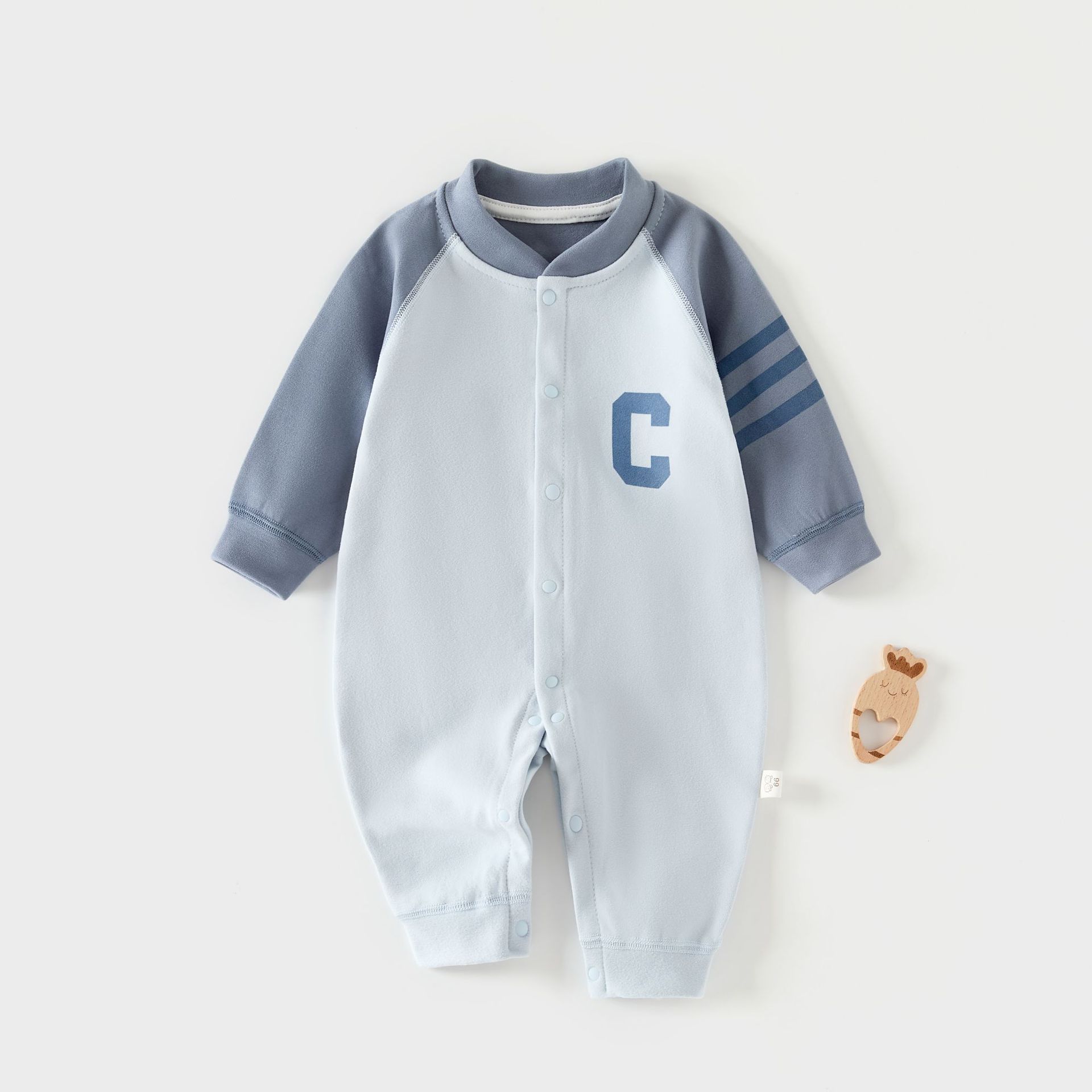 婴儿羊绒蚕丝外出服连体衣新生儿秋冬打底服无骨保暖哈衣长袖爬服