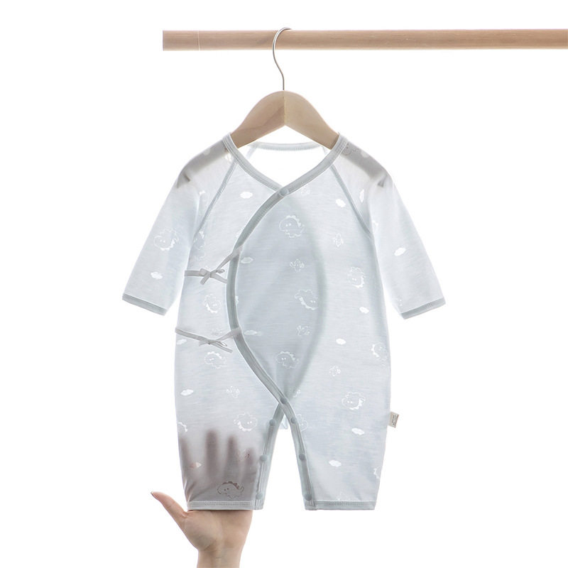 新生儿衣服连体衣夏季超薄款哈衣婴幼儿烧花夏季蝴蝶衣宝宝睡衣