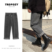 马丁靴配什么裤 显腿长轻年人潮流搭配社区 子男黑色帅气直简牛仔裤