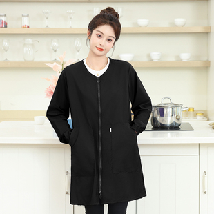 长袖 小个子女罩衣保暖大人春秋季 围裙外套防污工作服 防水薄款 新款