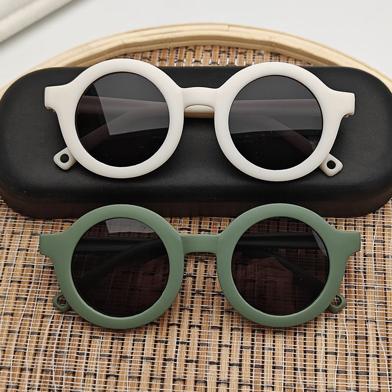 0-3岁宝宝婴幼儿童眼镜男童女孩偏光太阳镜圆框防紫外线可爱墨镜