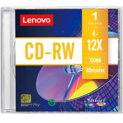 联想可擦写cd光盘CD-RW空白光碟光盘700Mcd-rw刻录光碟cd-rw 支持4-12X刻录空白光盘无损刻录光碟音乐空白盘
