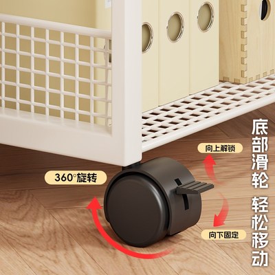 打印机置物架办公桌旁多层u文件收纳放置柜家用落地可移动带轮书