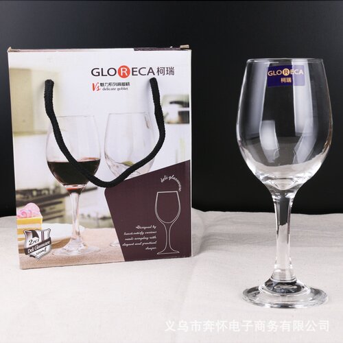 柯瑞gl3057两支礼盒装透明无铅玻璃红酒杯高脚杯320ml礼品杯