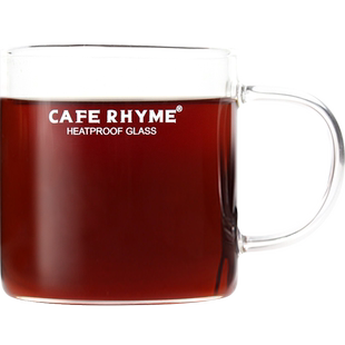 CAFE RHYME 咖啡杯家用透明玻璃带把泡茶杯喝创意牛奶热水挂耳杯