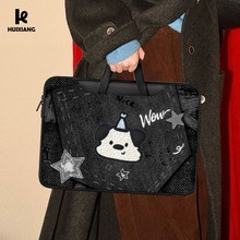 汇翔酷酷小狗笔记本电脑包手提女士新款高颜值适用于苹果macbookair16寸保护套华为matebook联想14内胆包可爱