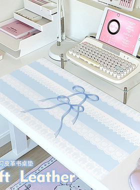 花间词蓝色蝴蝶鼠标垫超大女生高颜值办公室电脑桌面垫子鼠标防滑