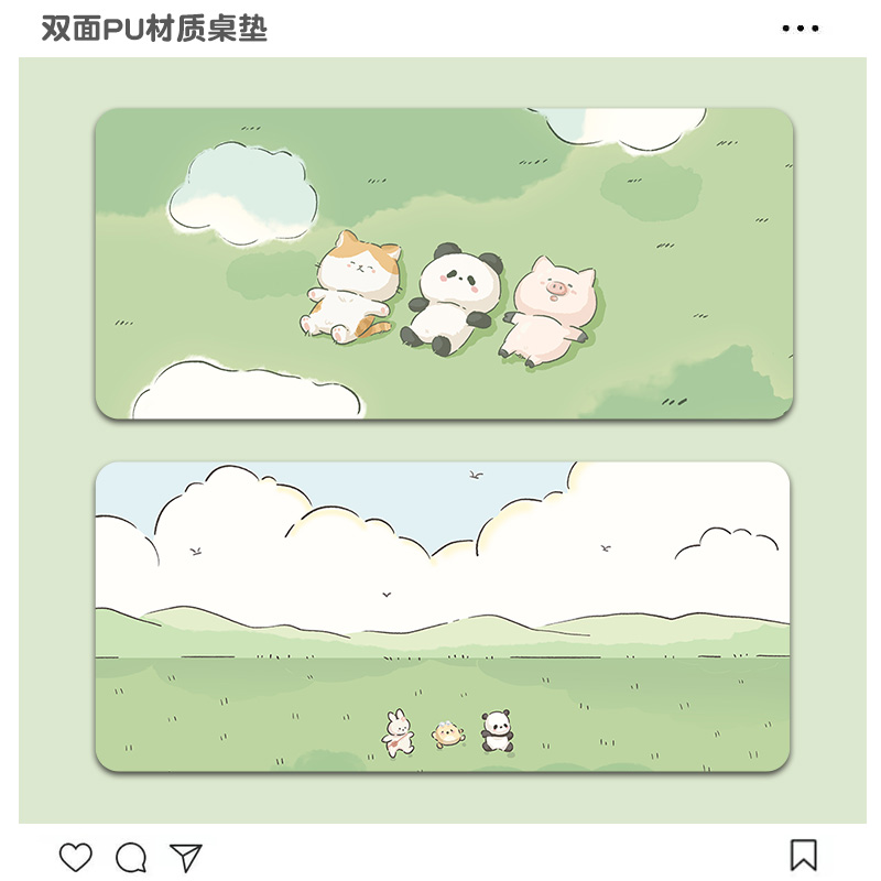 小清新熊猫鼠标垫防水防污