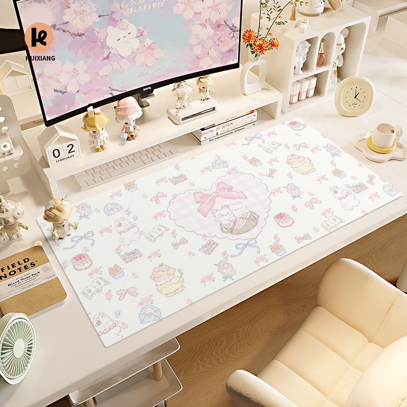 原创设计插画皮革鼠标垫超大防水