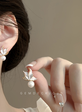 天然淡水珍珠蝴蝶耳环女高级感气质耳坠2025新款小众轻奢耳钉耳饰