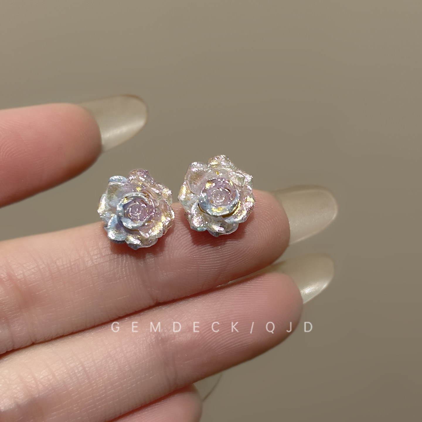 复古鎏金彩色渐变玫瑰花耳环法式油画感精致小巧耳钉气质百搭耳饰,饰品/流行首饰/时尚饰品新,耳环,淘宝优惠券,粉丝福利购,淘宝优惠卷