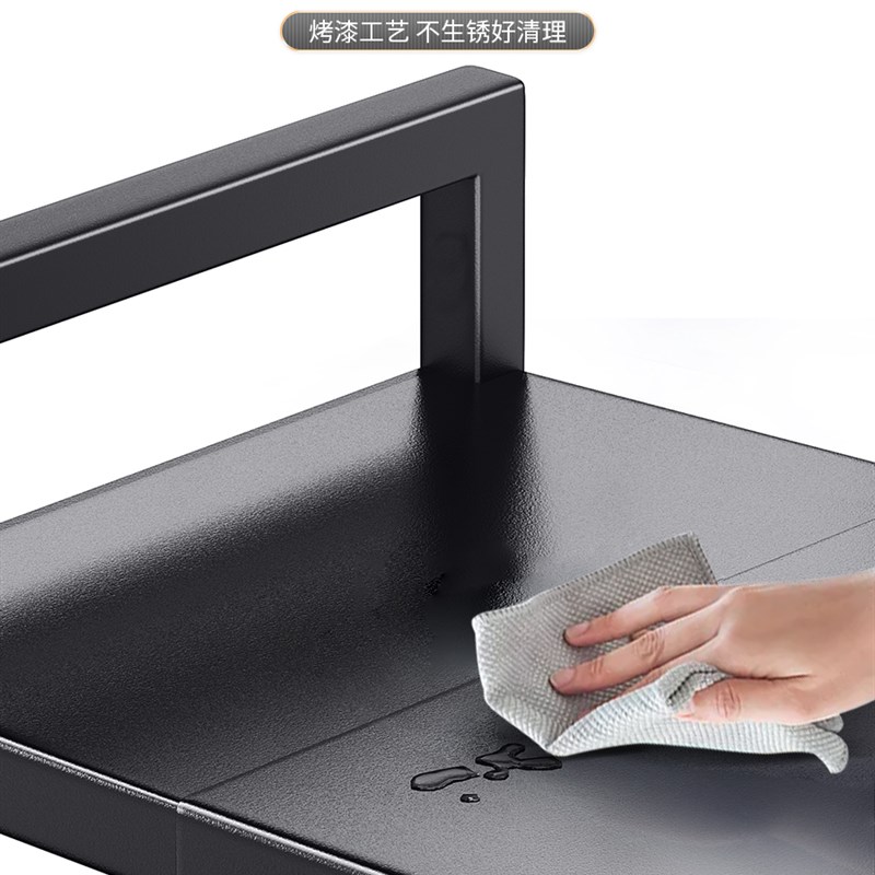 厨房微波炉置物架可伸缩s家用双层烤箱架子台面桌面电饭煲收纳架