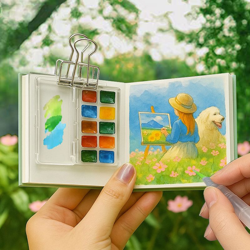 迷你水彩颜料盒旅行随身套装