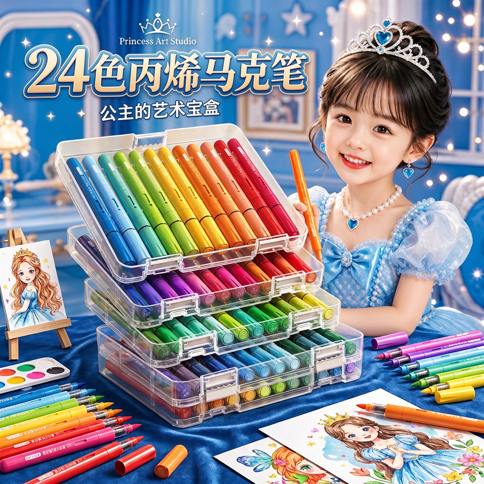 软头马克笔不透纸轻松叠色图片