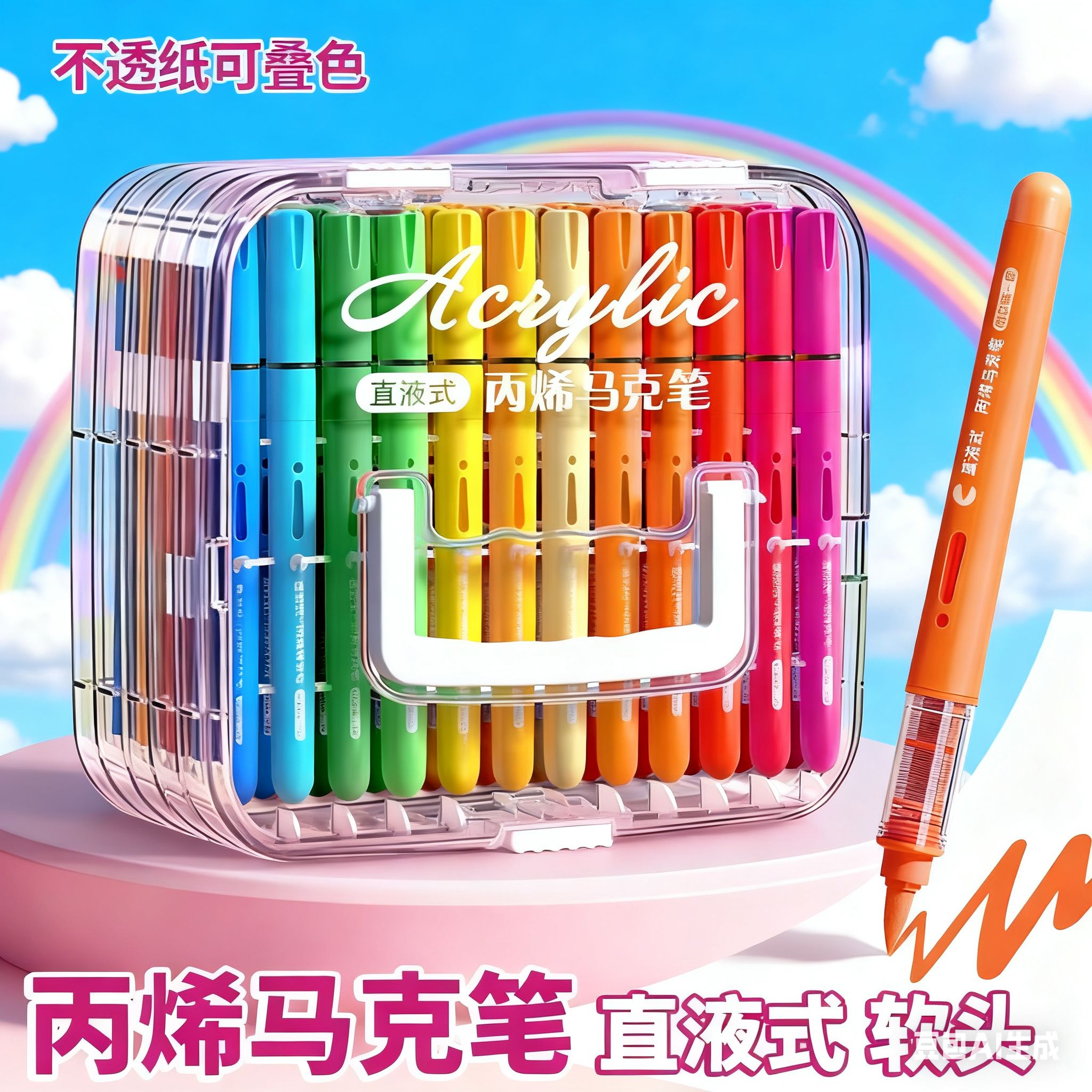 120色直液式丙烯马克笔