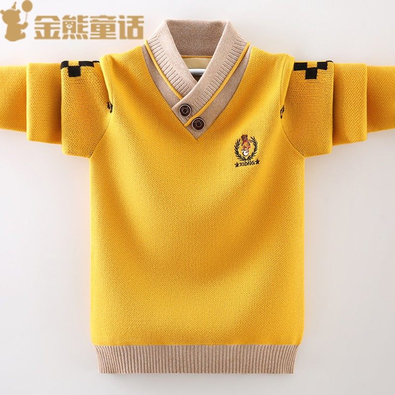 潮儿童毛衣男2023年秋冬新款加绒加厚打底套头针织衫洋气中大童装,童装/婴儿装/亲子装,毛衣/针织衫,淘宝优惠券,粉丝福利购,淘宝优惠卷