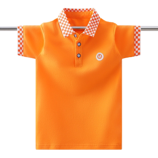 儿童polo衫男童装夏季新款短袖t恤薄款打底上衣带领体恤衫中大童