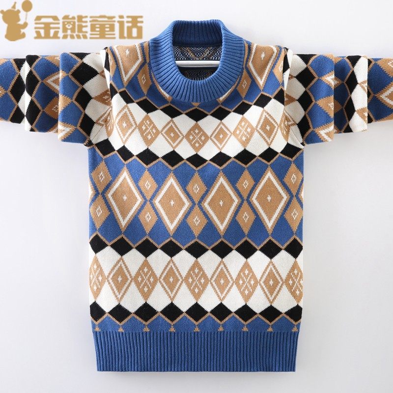 男童毛衣2022年秋冬新款双层加厚中大童装针织套头衫洋气纯棉线衣,童装/婴儿装/亲子装,毛衣/针织衫,淘宝优惠券,粉丝福利购,淘宝优惠卷
