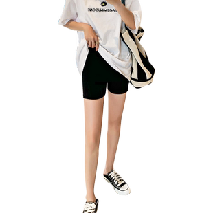 高腰短裤女夏薄款骑行裤瘦腿瑜伽打底裤不卷边防走光安全裤可外穿