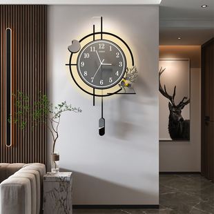 网红钟表挂钟客厅家用时尚 饰2022新款 创意简约石英钟表 时钟挂墙装