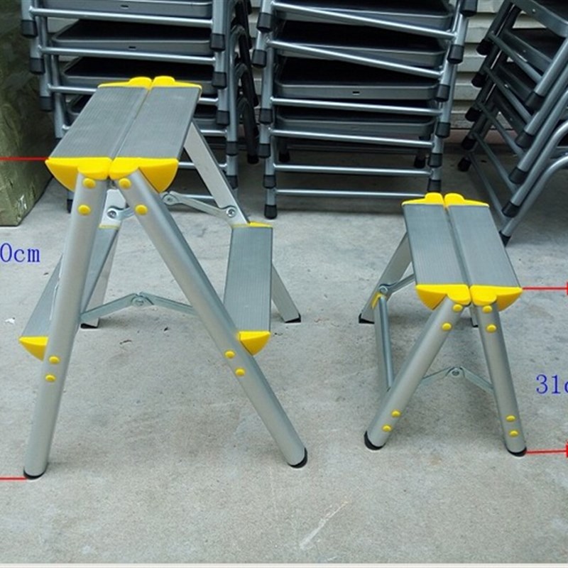 家用加厚铝合金梯子双面梯人字梯折叠梯洗车台一二步三四五步梯凳