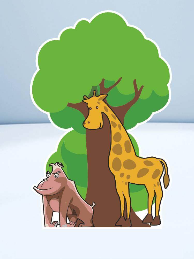 kt板森林山大树花丛小草幼儿园童话情景六一舞台剧蹈表演布景道具