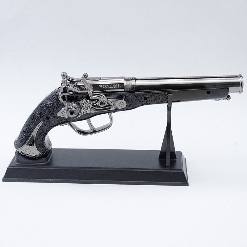 轻奢复古火铳燧发枪高级感工艺装饰品小众桌面模型电视柜火枪摆件