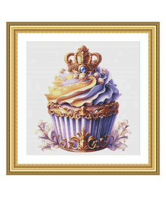 Enjoy1052-皇家杯子蛋糕系列之紫罗兰12 原创十字绣套件客厅挂画