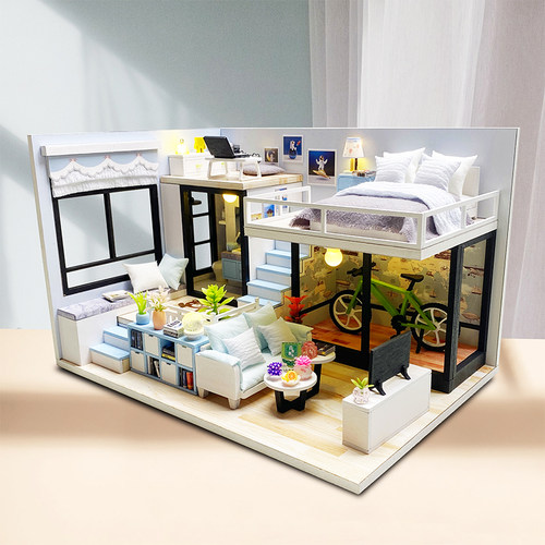 美代木质模型小屋送工具胶防尘罩