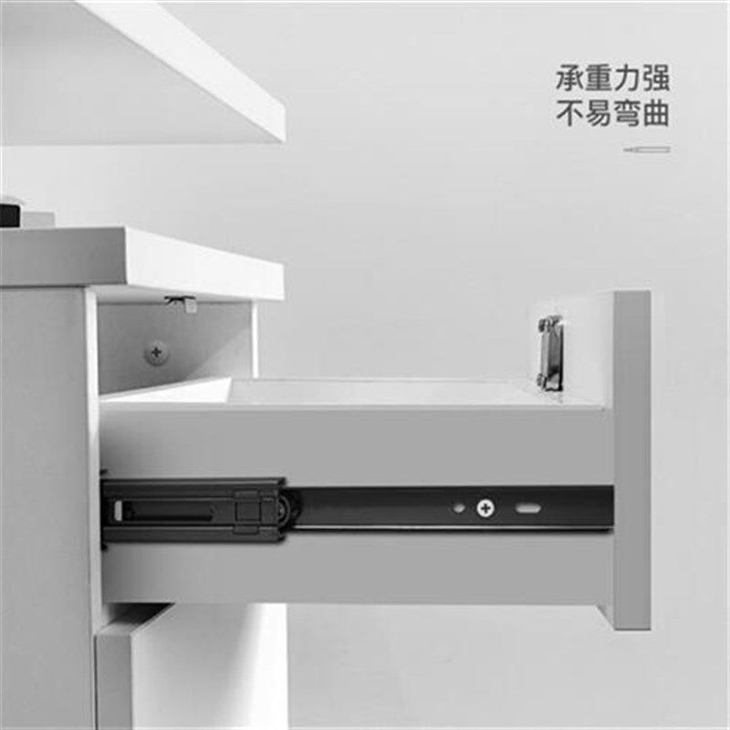 二节抽屉导轨办公桌键盘滑道 小型三节壁画轨道 橱柜衣.柜滑轨加