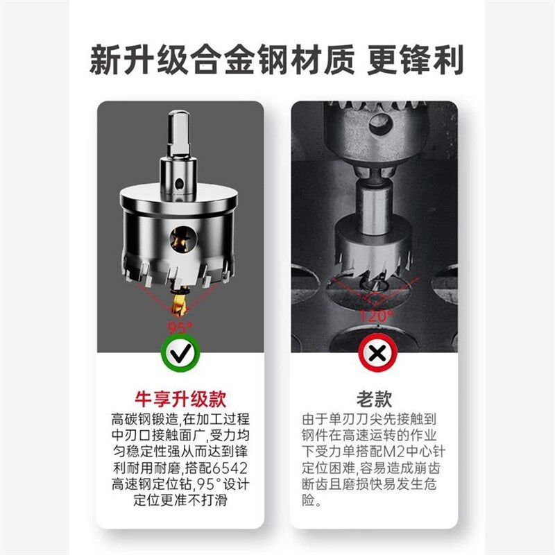超硬不锈钢d开孔器专用钻头合金金属钢板铝合金20木工扩孔打孔神