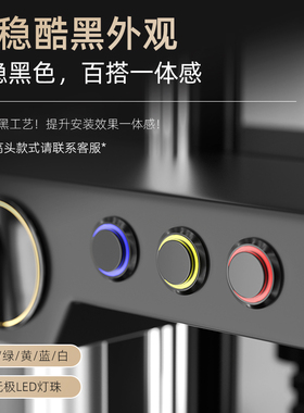 16 19dmm黑色防水金属按钮带灯按键点动自锁电源启动开关6 12 220