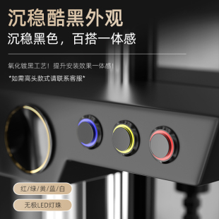 16 19dmm黑色防水金属按钮带灯按键点动自锁电源启动开关6 12 220