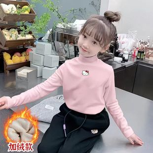 【乌糖】猫kt打底衫加厚女童百搭百搭学生上衣卡通儿童秋冬印花长