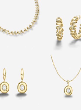 [新品]何家原厂卷卷意面黄油欧包耳环项链新品热销时尚百搭女耳钉