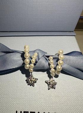 赵今麦联名何家流星甜梦耳环白月光法式轻奢气质925纯银耳钉