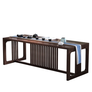 新中式实木茶桌椅组合功夫茶台套装黑胡桃木禅意茶几办公室泡茶桌